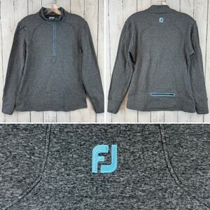 FootJoy Grey UPF ProDry Textured Back 1/2 Golf Long Sleeve Pullover Size Small